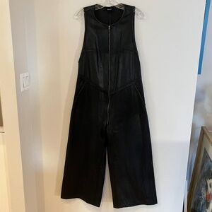 Rachel Comey Black Faux Leather Sleeveless Jumpsuit S M L